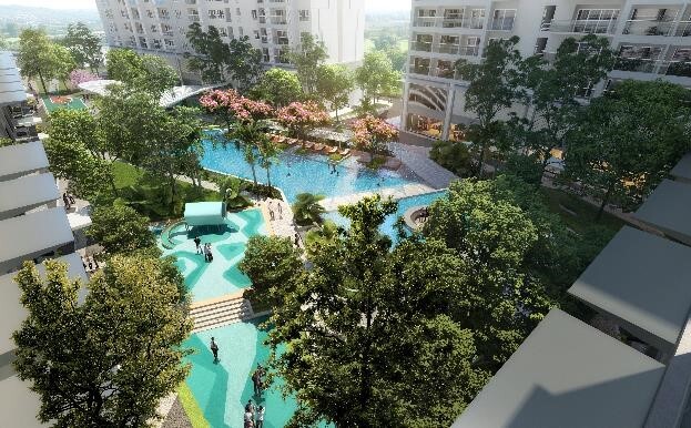 Khu hồ bơi theo tiêu chuẩn resort 5 sao trong lòng khu căn hộ