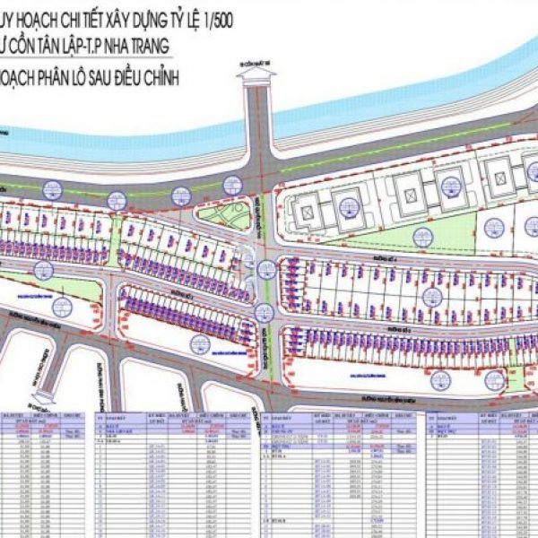 Quy hoạch chi tiết tỷ lệ 1/500 Khu dân cư Cồn Tân Lập Nha Trang